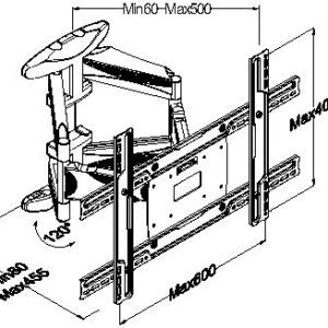 P6000 Tilt Swivel TV Wall Mount for 32 to 65 inch displays (1)