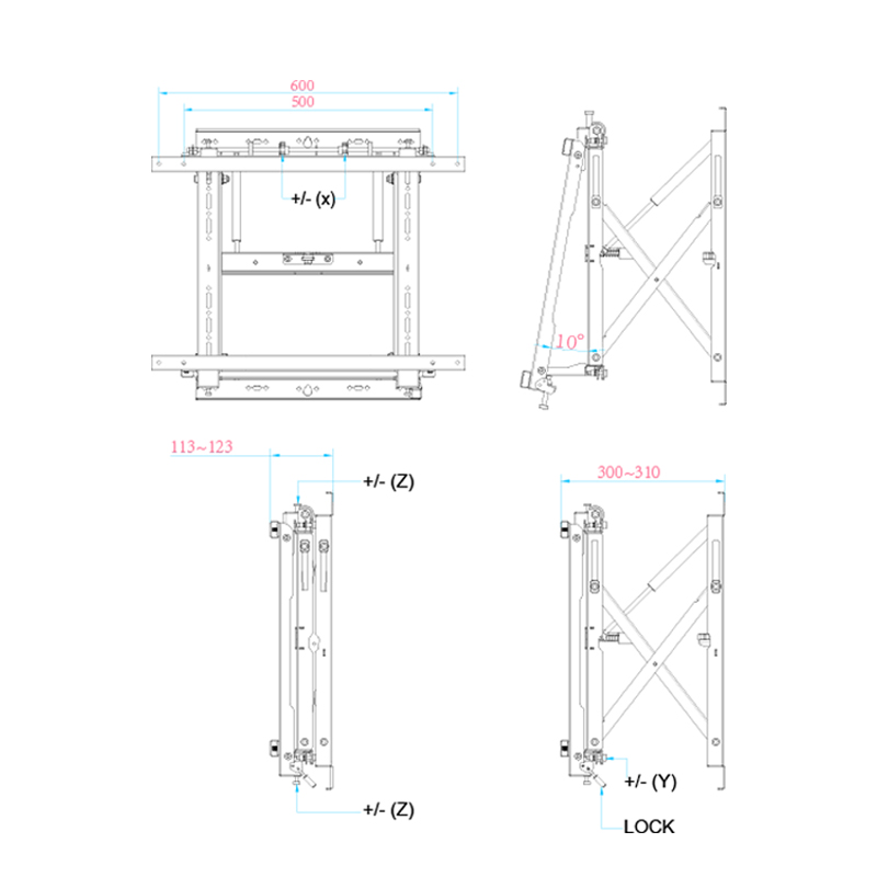 PVW 600 Pop Out Video Wall Mount